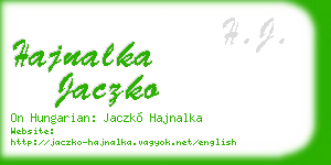 hajnalka jaczko business card